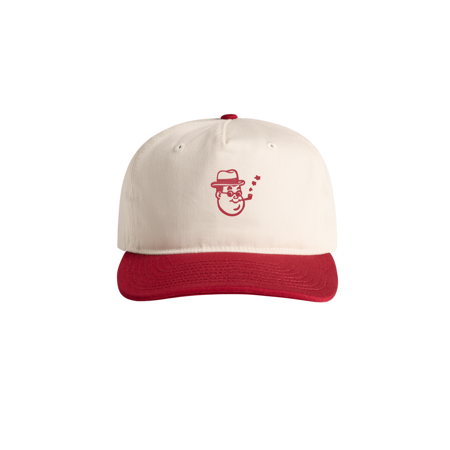 "Smoking Detective" Embroidered Hat - Cardinal Red