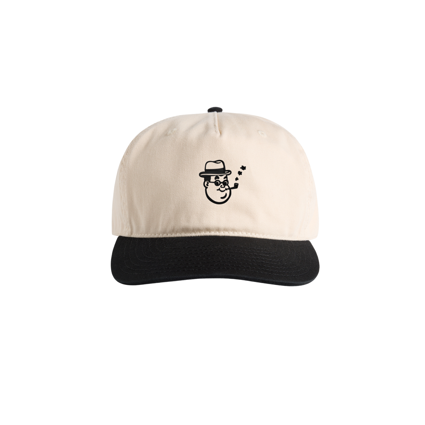 "Smoking Detective" Embroidered Hat - Black