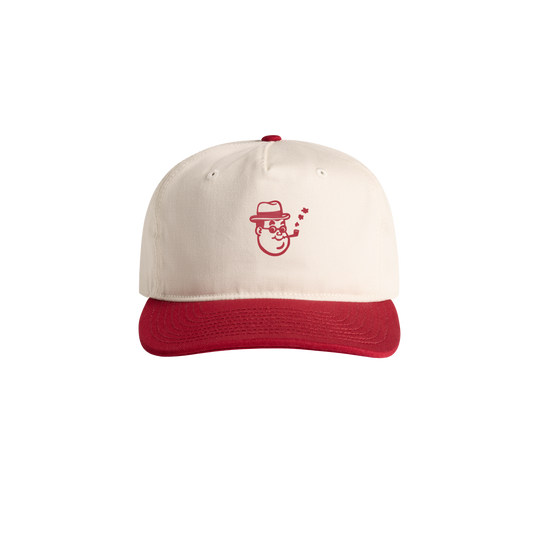 "Smoking Detective" Embroidered Hat - Cardinal Red